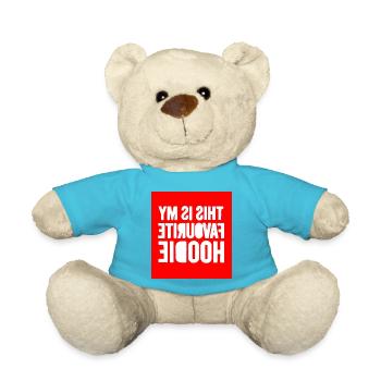 Mein Lieblings-Hoodie-Zitat - Teddy - Atollblau - Vorne