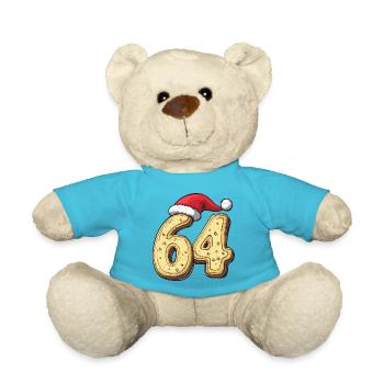 64 Number Cookie Christmas - Teddy Bear - atoll blue - Front