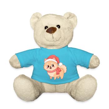 Pommerscher Hund Unartiges Weihnachten - Teddy - Atollblau - Vorne