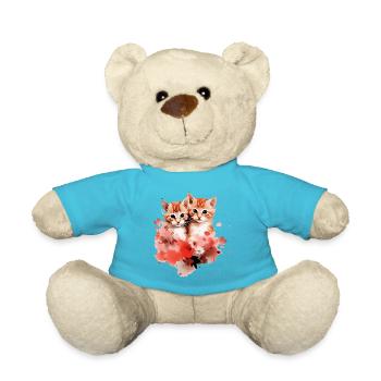 Wasserfarbene Kätzchen Duo Blüten - Teddy - Atollblau - Vorne