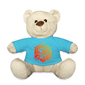 Gift idea for a road bike with road bike - Teddy Bear - atoll blue - Front
