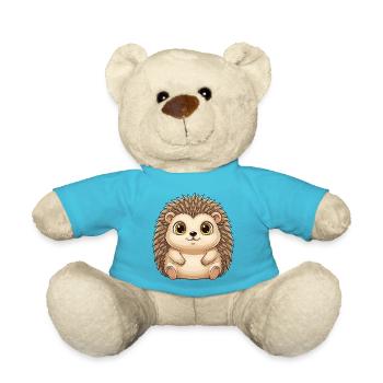 Niedlicher Igel – Kawaii Stil mit großen Augen - Teddy - Atollblau - Vorne