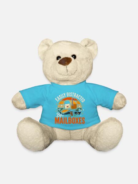 Easily Distracted By Mailboxes - Postbote Post - Teddy - Atollblau