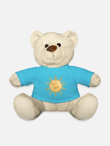 Golden solar power - Teddy Bear - atoll blue