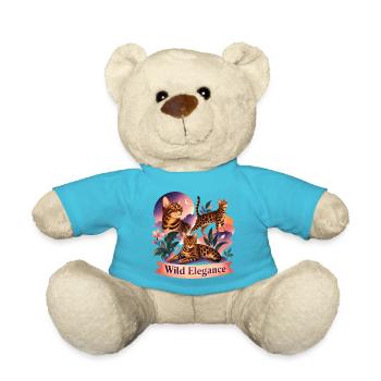 Aesthetic Bengal Cat Folk Art - Teddy Bear - atoll blue - Front