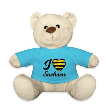 Ich liebe Sachsen - Teddy - Atollblau - Vorne