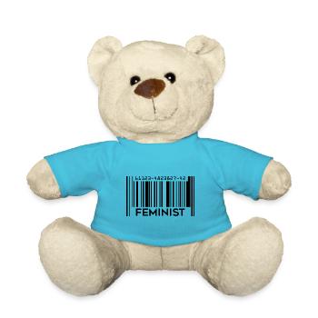 Code-barres Féministe Girl Power - Nounours - bleu outremer - Devant