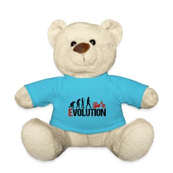 Mofa Vehicle Evolution Funny for Moped Drivers - Teddy Bear - atoll blue - Front
