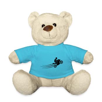 motorbike rider symbol - Teddy Bear - atoll blue - Front