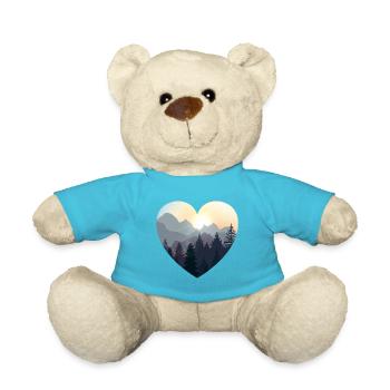 Liebe die Natur. Berge, Wald, Camping Geschenk - Teddy - Atollblau - Vorne
