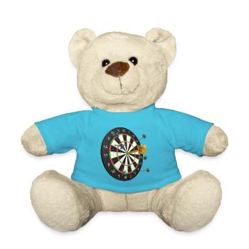 Golden dart in center of target - Teddy Bear - atoll blue - Front