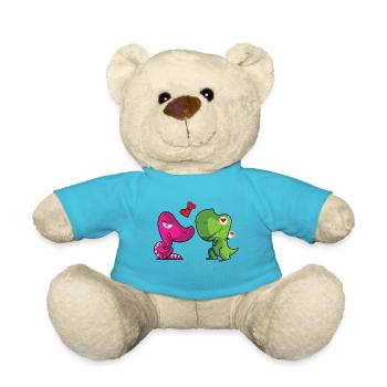 dinosaurier paar verliebt - Teddy - Atollblau - Vorne