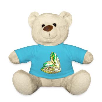 Retro Vintage Grunge Style Radicchio Chicoree - Teddy - Atollblau - Vorne