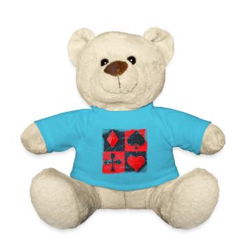 Poker Symbol As - Teddy - Atollblau - Vorne