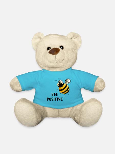 Bees - bee positive - Teddy Bear - atoll blue