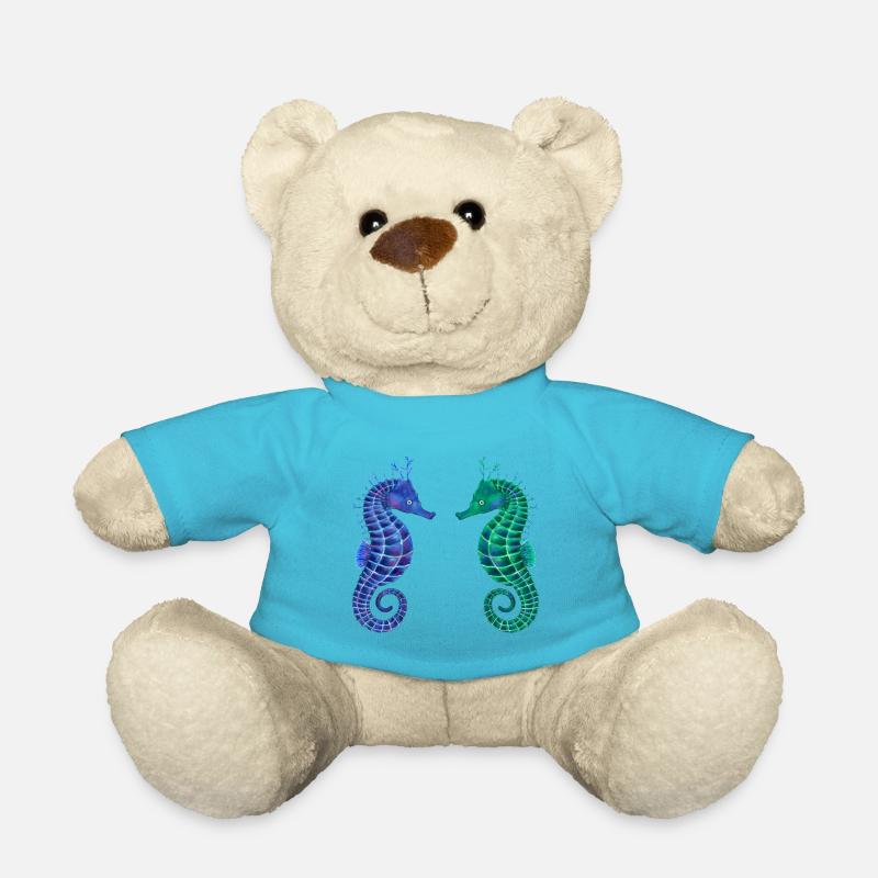 Süße Seepferdchen - Teddy - Atollblau