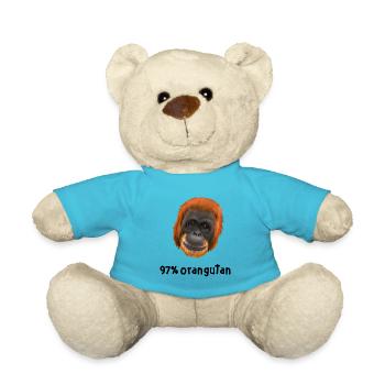 Monkey Ape Orangutan - 97 percent orangutan - Teddy Bear - atoll blue - Front