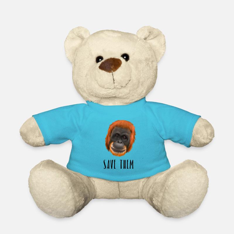 Monkey Ape Orang Utan - sauvez-les - Nounours - bleu outremer