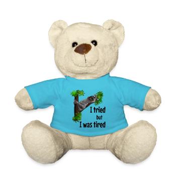 Sweet sloth - I tried but I was tiered - Teddy Bear - atoll blue - Front