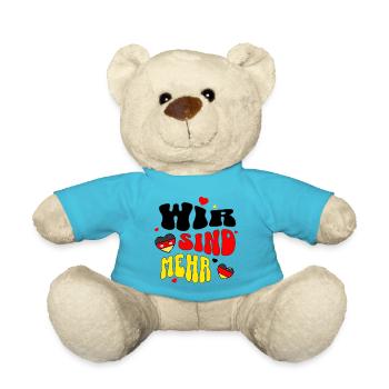 Wir sind mehr - Statement gegen Hass & Rassismus - Teddy - Atollblau - Vorne
