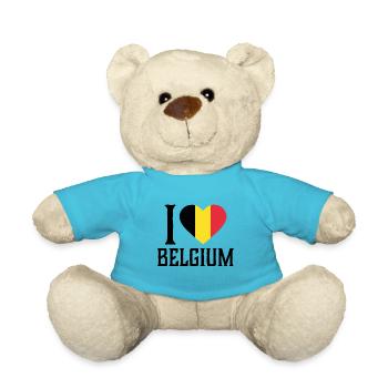 I Love Belgium Belgien Geschenk - Teddy - Atollblau - Vorne