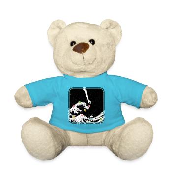 The great wave funny donut illustration - Teddy Bear - atoll blue - Front