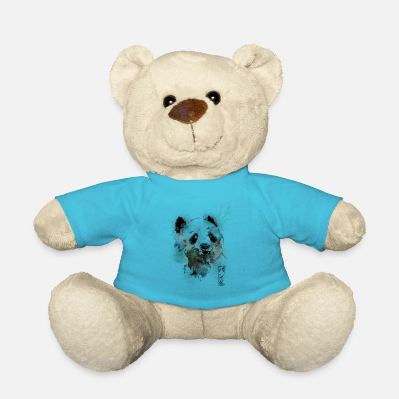 Aquarell-Panda-Bär - Teddy - Atollblau