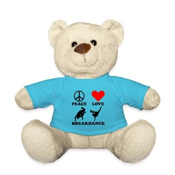 Breakdance Peace Love für Jungs Breakdancer - Teddy - Atollblau - Vorne