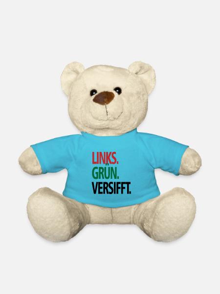 Links Grün Versifft Anti Rassismus Toleranz - Teddy - Atollblau