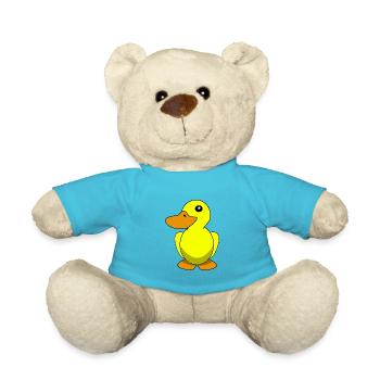 Duck rubber duck yellow children - Teddy Bear - atoll blue - Front