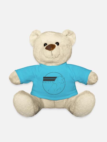 Logo rond Akita Inu - Nounours - bleu outremer