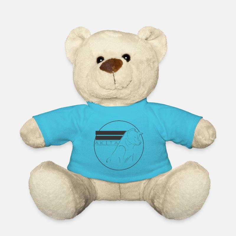 Logo rond Akita Inu - Nounours - bleu outremer