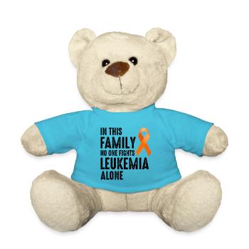 Leukemia Cancer Awareness Support Orange Ribbon - Teddy Bear - atoll blue - Front