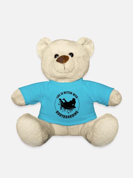 Bodyboarding Bodyboarder Surfing Sea Water Sport - Teddy Bear - atoll blue