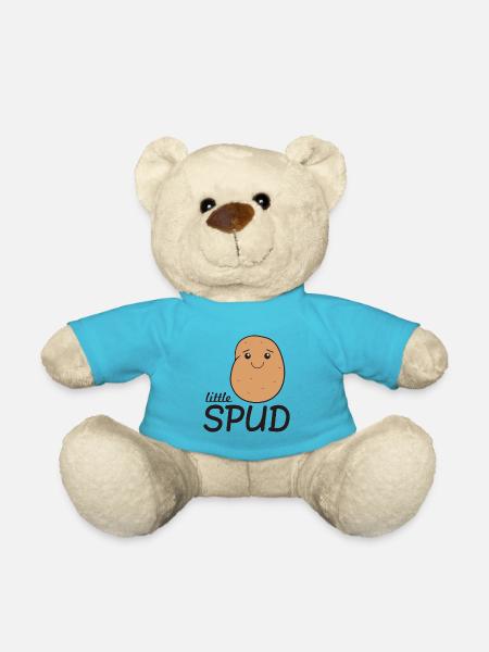 Little Spud Potato Lover Potatoes Funny Saying - Teddy Bear - atoll blue