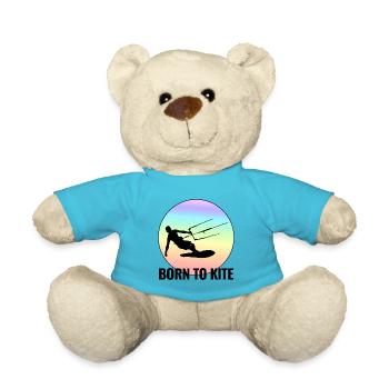 Kitesurfing Kitesurf Kiteboarding Kiteboarder - Teddy Bear - atoll blue - Front