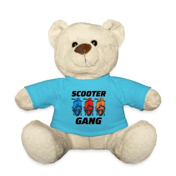 Scooter Rider Gang Scootering Motorbike Moped Bike - Teddy Bear - atoll blue - Front