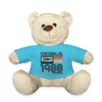 1988 Born Vintage Retro Birthday - Teddy Bear - atoll blue - Front