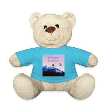 Motivation Quote Inspiring Success Mountains Sky - Teddy Bear - atoll blue - Front
