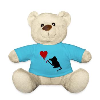 Maus Pinsel Herz Street Art - Teddy - Atollblau - Vorne