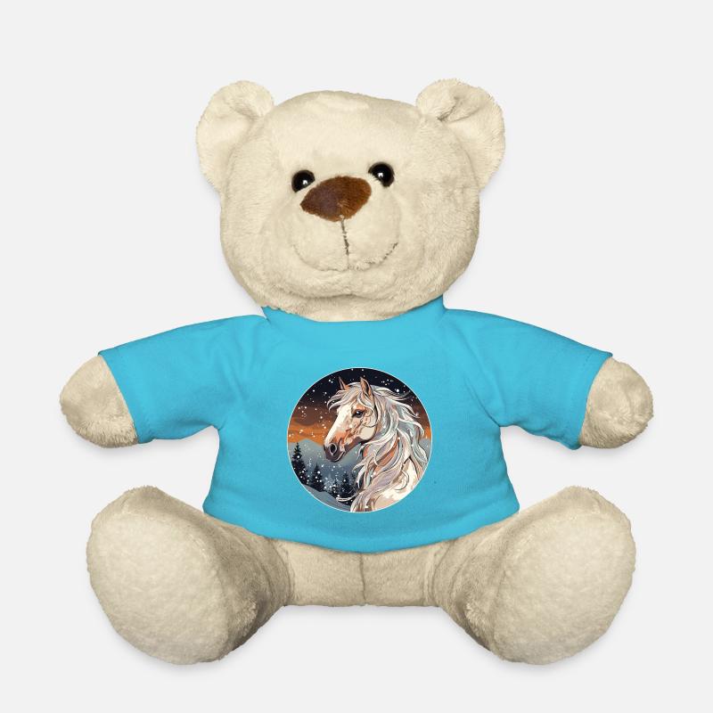 Pferd im Winter - Teddy - Atollblau
