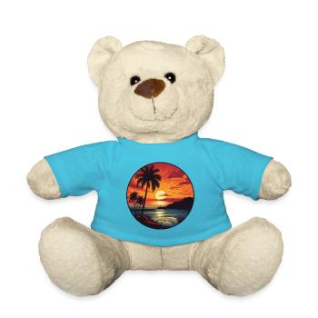 Sunset behind the Ocean - Teddy Bear - atoll blue - Front