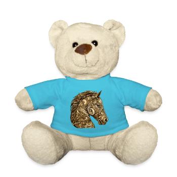 Horse Head Animal - Teddy Bear - atoll blue - Front
