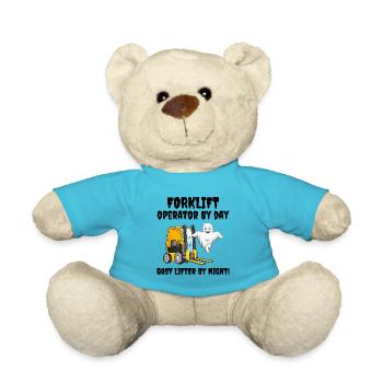 Halloween Ghost Forklift Operator Heavy Equipment - Teddy Bear - atoll blue - Front