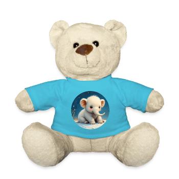 Baby Elephant on the Sand - Teddy Bear - atoll blue - Front