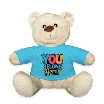 Du gehörst hierher! Buntes Inklusions Design - Teddy - Atollblau - Vorne