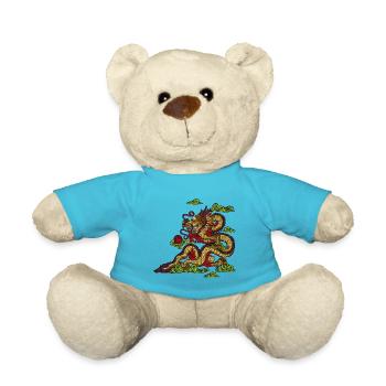 Chinesischer Drache - Teddy - Atollblau - Vorne