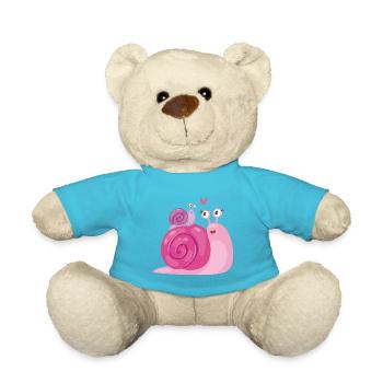 Funny snails in love - Teddy Bear - atoll blue - Front