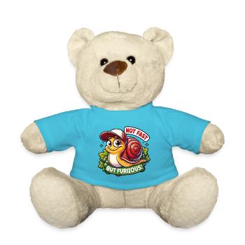 Little cute snail with baseball cap - Teddy Bear - atoll blue - Front