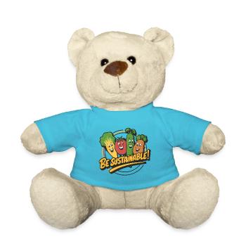 Sustainability Funny vegetables are happy for veggies - Teddy Bear - atoll blue - Front